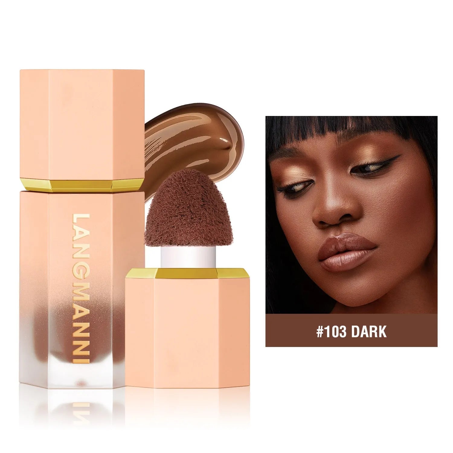 Langmanni three-colour liquid contour repair makeup for face side shadow deepening