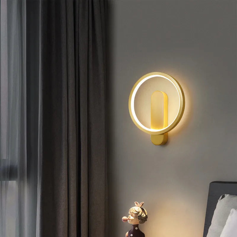 All copper wall lamp simple creative personality bedside light in gold finish 20x4x24cm