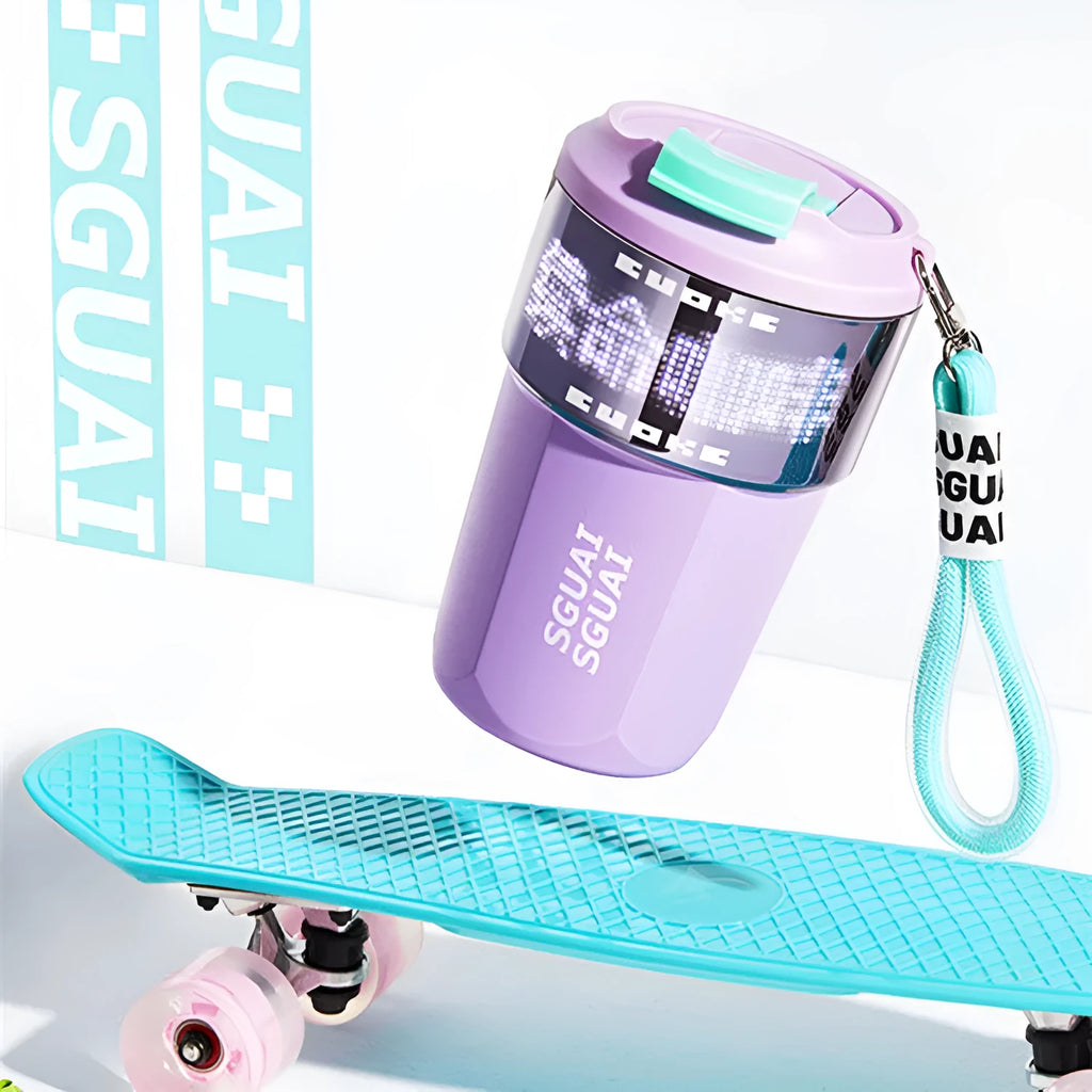 316 stainless steel portable coffee cup with 50mL capacity in blue, grey, orange, and white colour options.