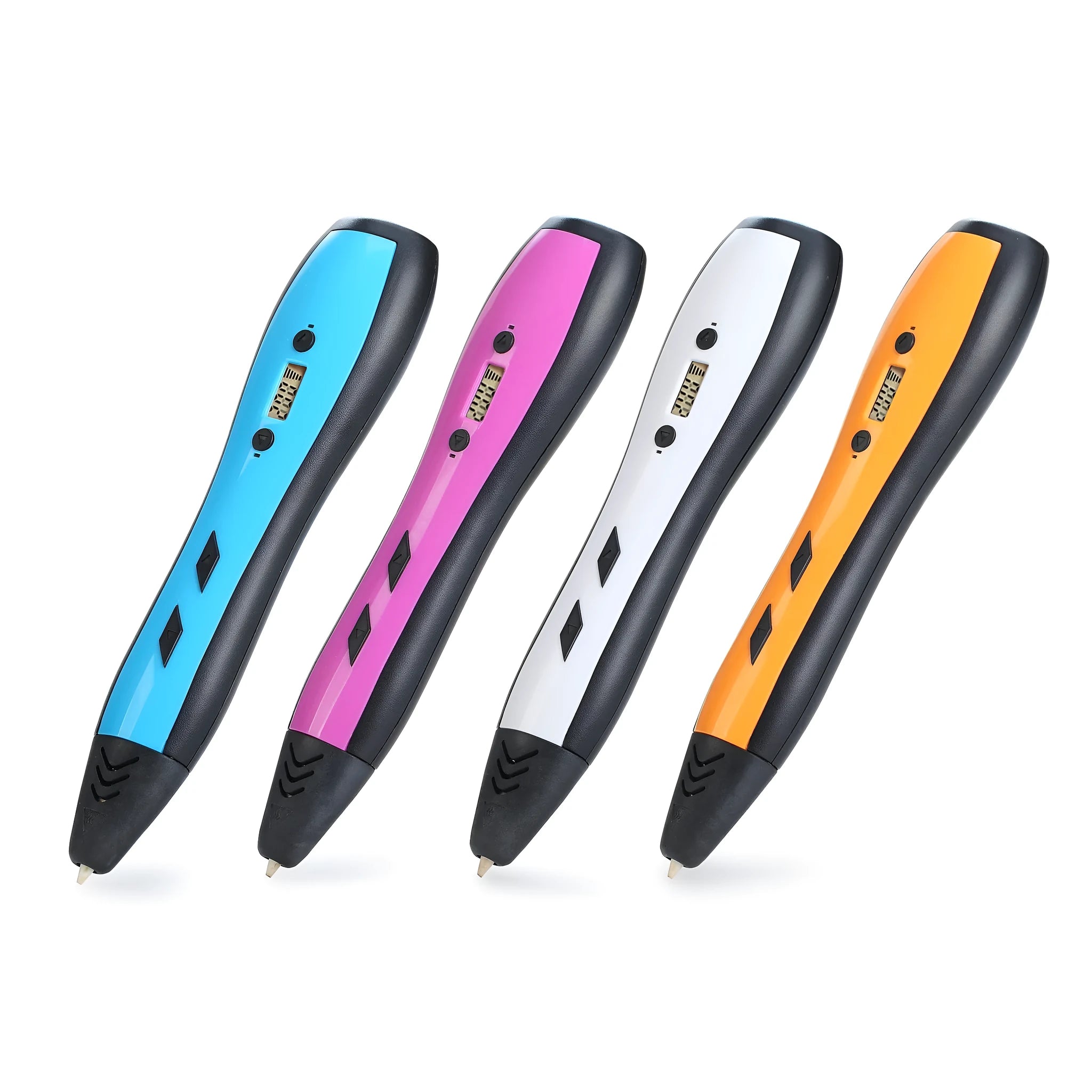 3D printing pen for children with LCD screen and ceramic nozzle, available in blue, orange, purple, white
