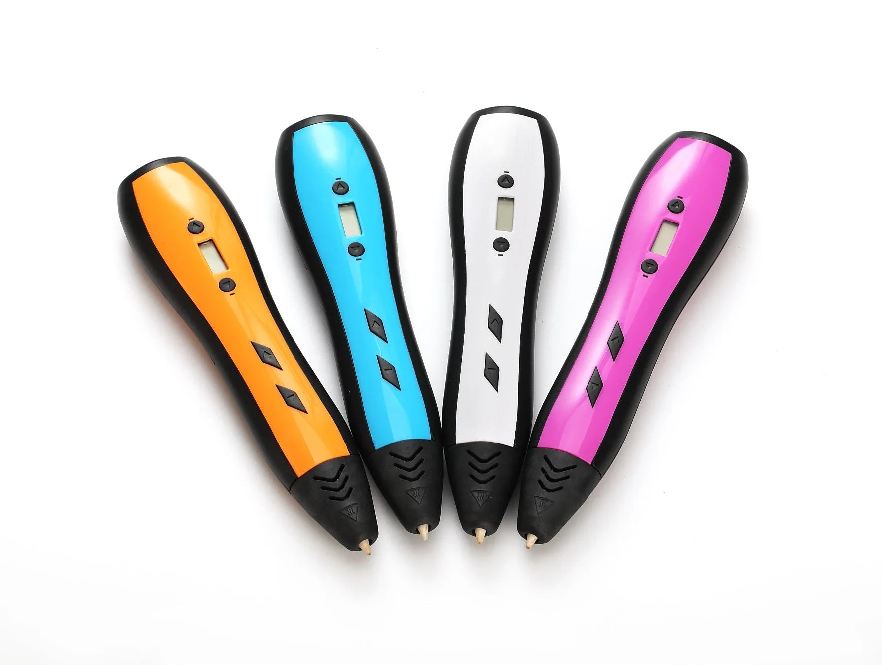 3D printing pen for children with LCD screen and ceramic nozzle, available in blue, orange, purple, white