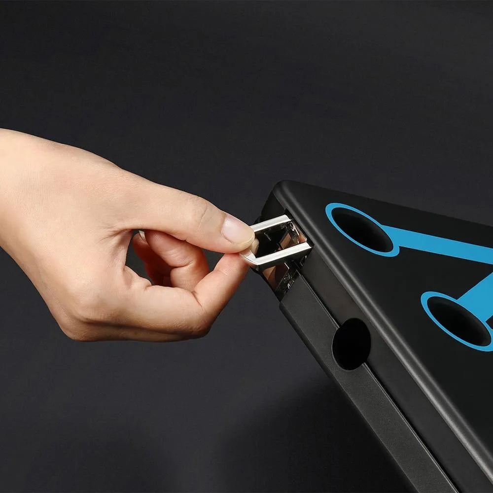 Yunmai black push-up stand with ABS construction, main body 300x180x36mm, handles 172x93x36mm