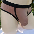 Men's solid colour viscose U-shaped bag briefs on a low waist, shown in multiple colour options.
