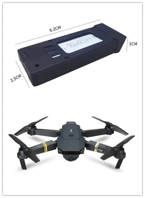 E58 folding aerial drone with 4K camera, plastic body, compact design for outdoor recreational flying