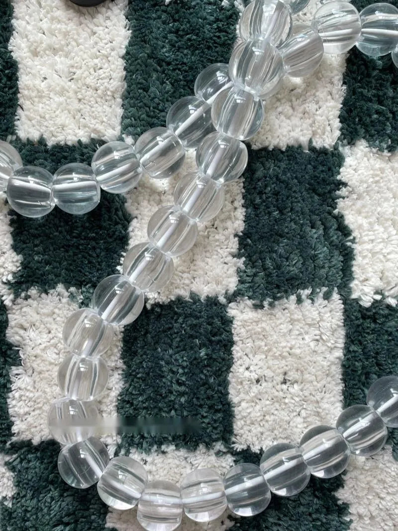 Transparent bead mobile phone data cable, 1m straight head single connector charging lead
