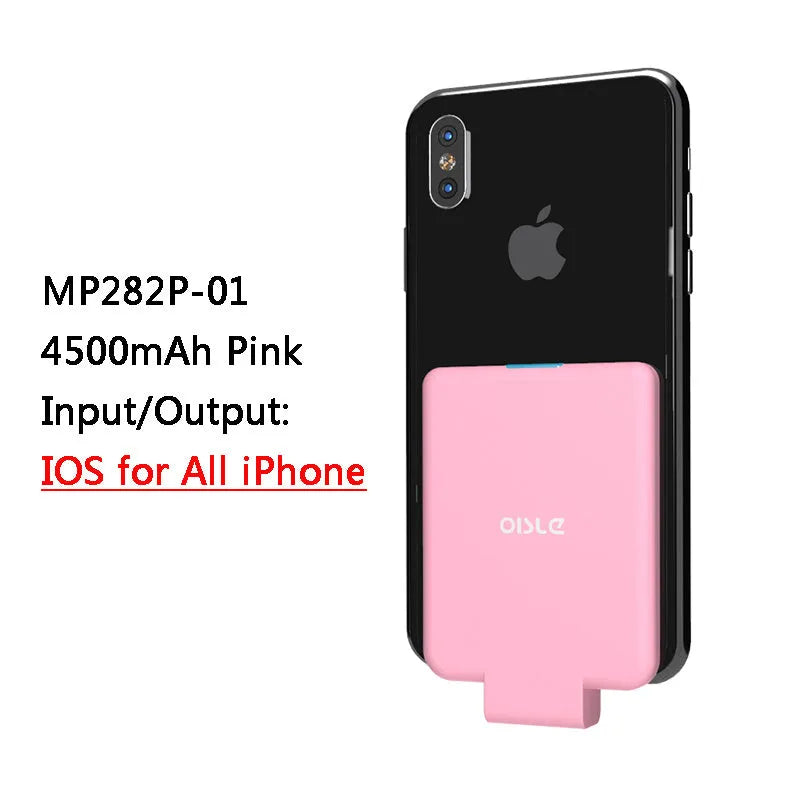 Back clip battery portable charger with magnetic clip in multiple colours