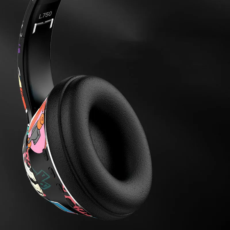 Wireless Bluetooth headset in black or white colours with head-mounted design