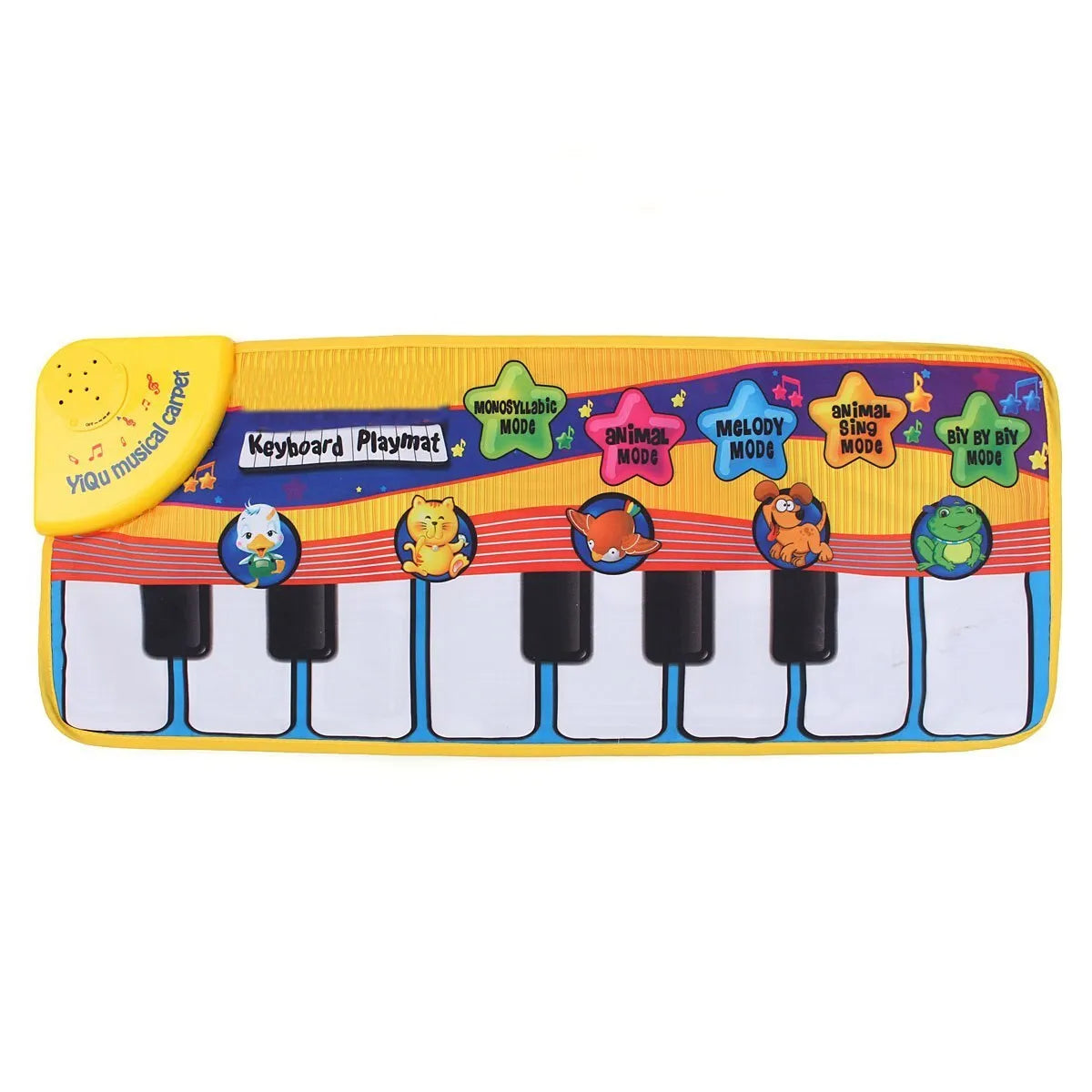 Baby musical piano play mat with colourful shapes and piano placket for kicking