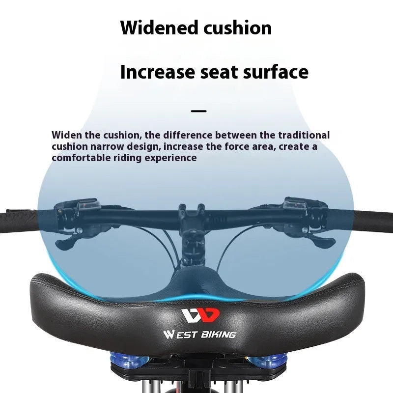 Black leather bicycle seat cushion with polyurethane foam for shock absorption on a bike saddle.