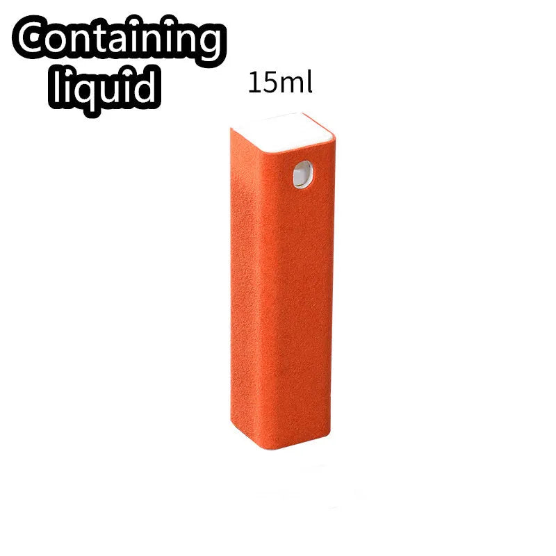 Blue square tube 15ml spray bottle with integrated fibre fleece wiper for cleaning phone and tablet screens.