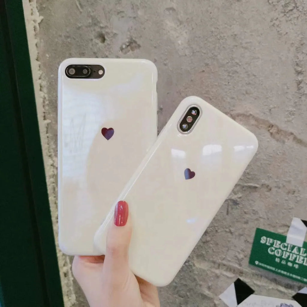 iPhone back cover case with blue light design in Bluwhite and White colour options