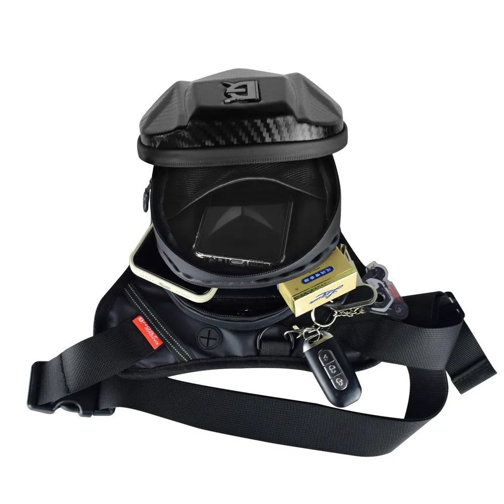 Devil Race Motorcycle Leg Bag 4L black polyester Oxford PC shell thigh pack