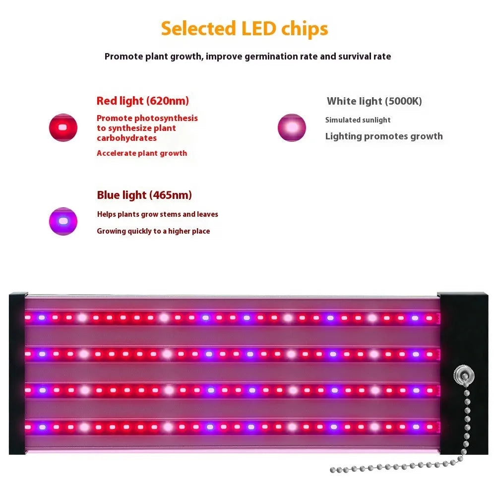 LED grow light full spectrum succulent plant light bar with 384 LED beads and PC shell