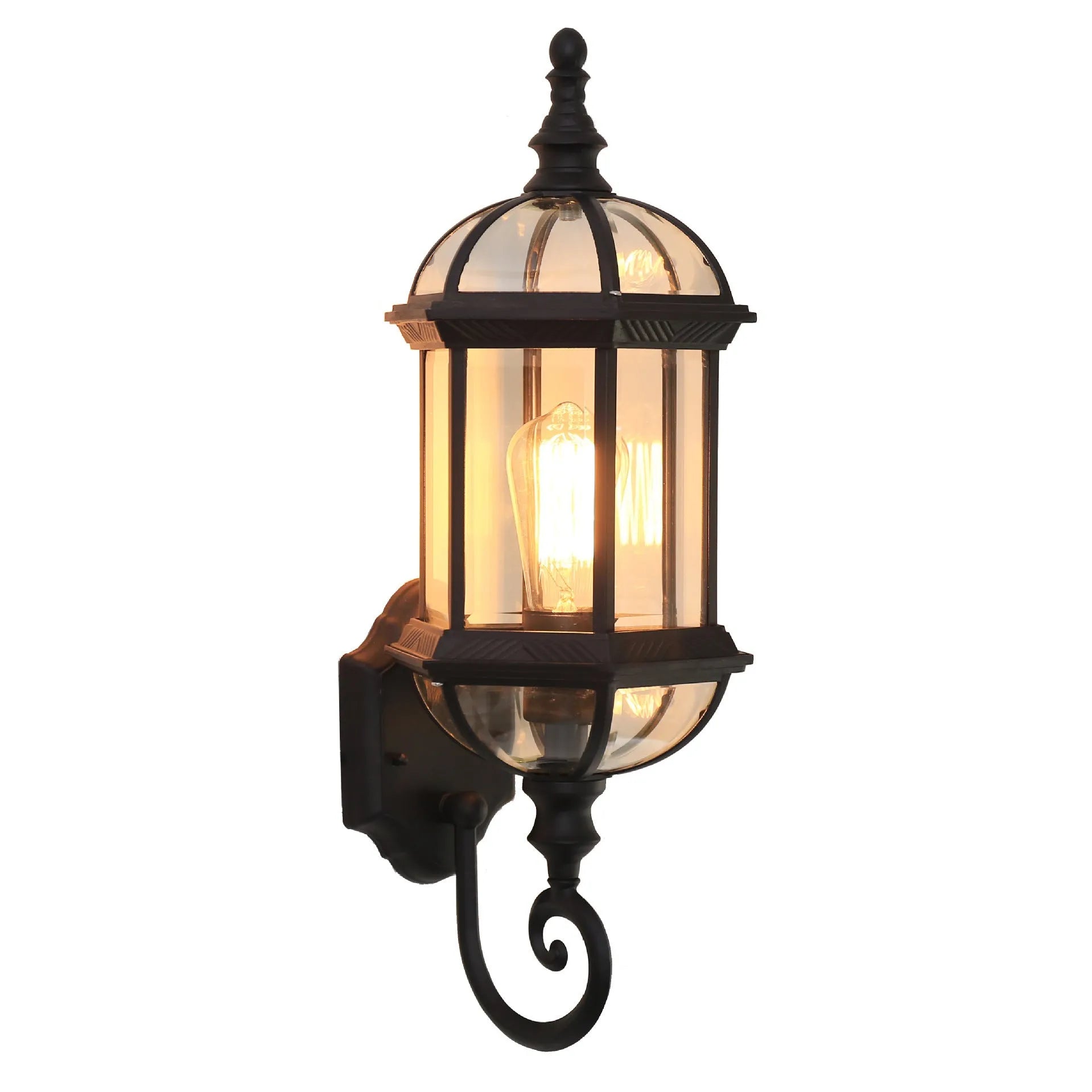 Gold and black outdoor aluminium waterproof wall lamp for courtyard decoration.