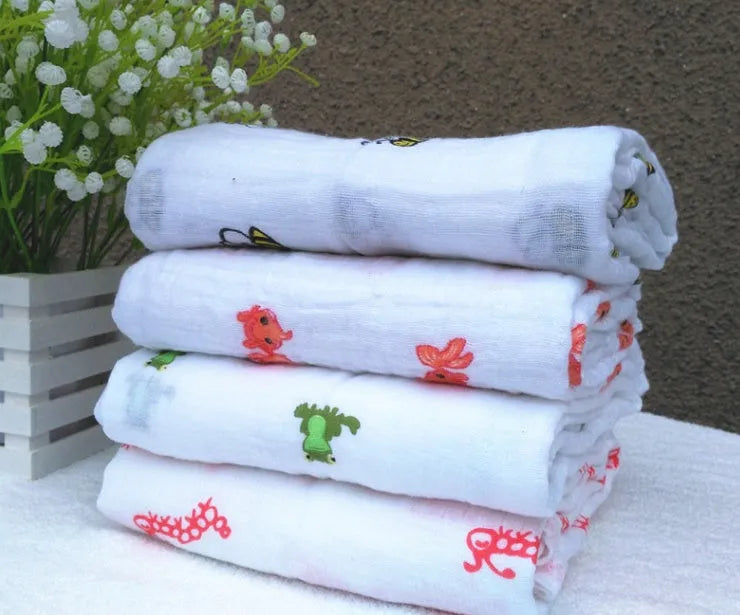 Cotton gauze baby blanket 120cm x 120cm combed cotton 21x32 large grid muslin quilt
