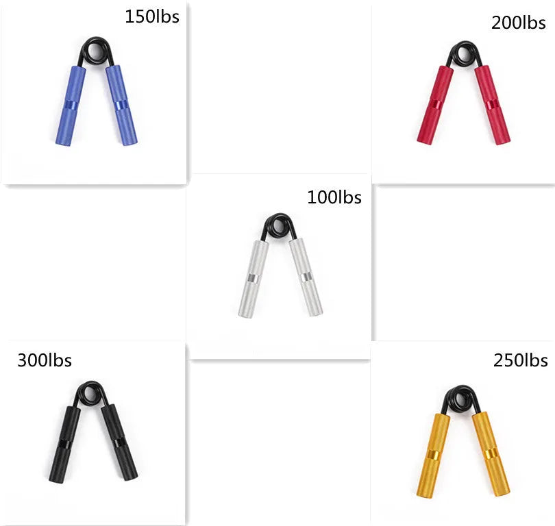 Men's fitness spring gripper with adjustable resistance 100 to 300 pounds in metal construction, black colour, for hand rehabilitation