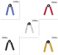 Men's fitness spring gripper with adjustable resistance 100 to 300 pounds in metal construction, black colour, for hand rehabilitation