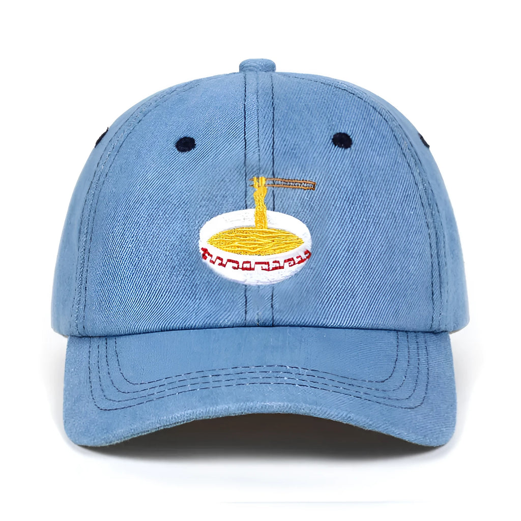 Large bowl wide face baseball cap in blue with cotton material and adjustable size