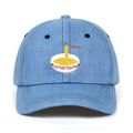 Large bowl wide face baseball cap in blue with cotton material and adjustable size