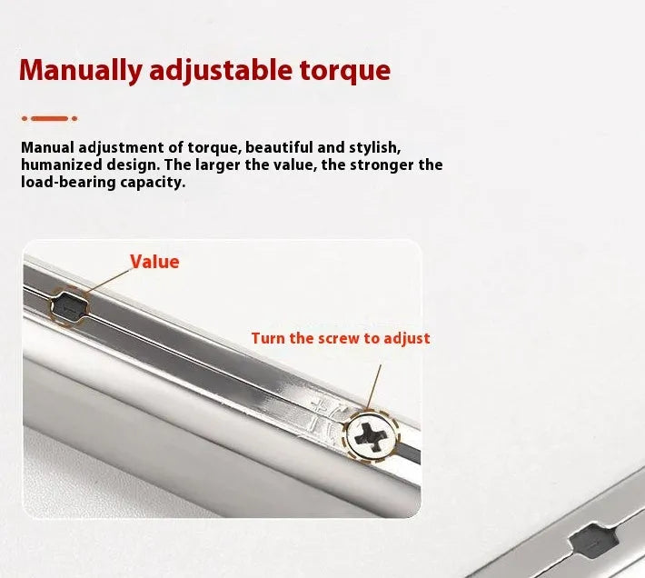 Cold rolled steel cabinet support rod with flap-up door mechanism and casual stop function.