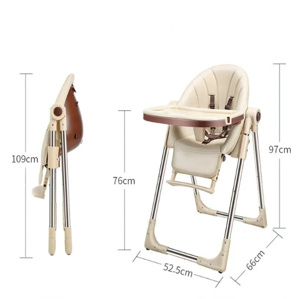 Baby chair for toddlers in blue, gold, green, or pink, made from eco-friendly plate with a stable, non-wheeled base.