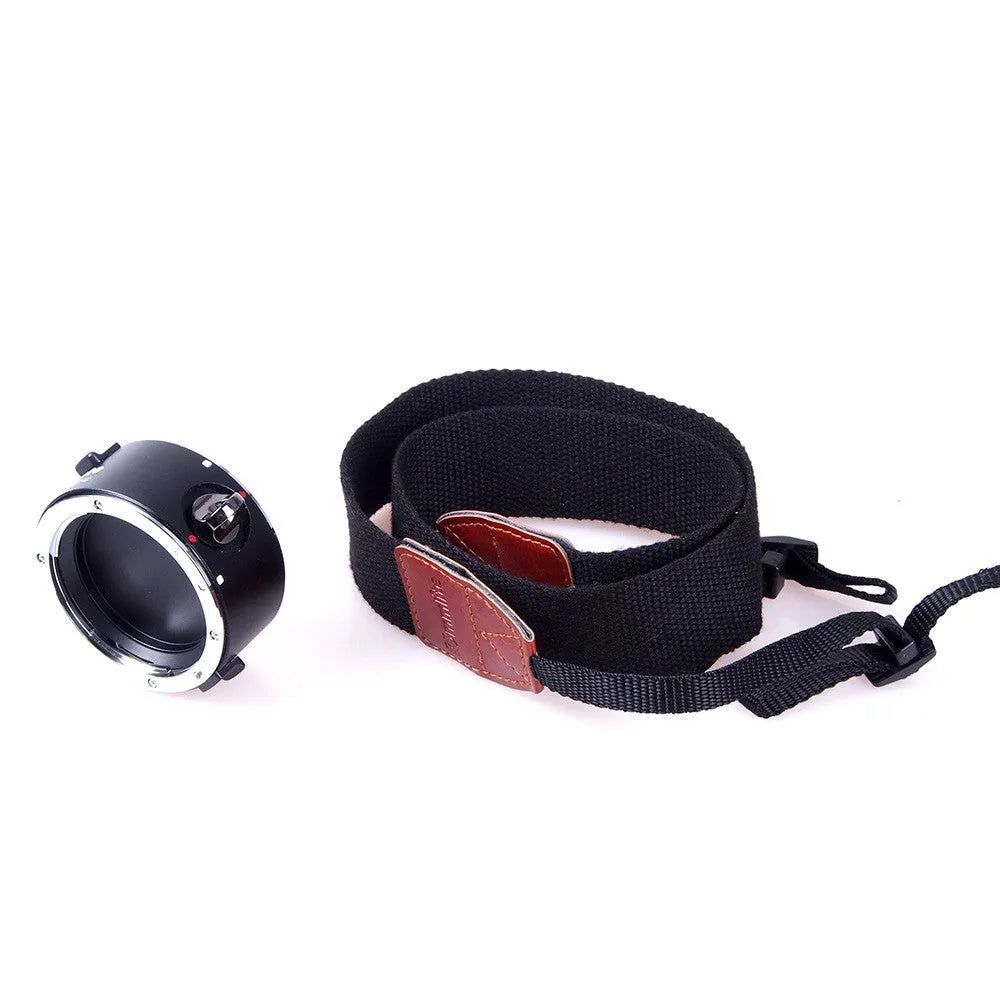 Aluminium Camera Lens Flipper dual holder on cotton strap for Canon, Nikon, Sony cameras