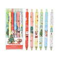 Set of 6 press gel pens with black ink in cartoon series design for Christmas reward gift