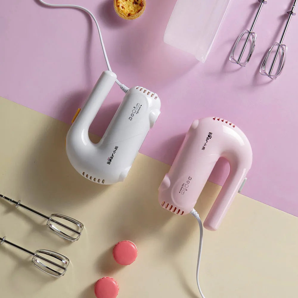 Electric hand whisk eggbeater for eggs and cream, 150W and below, available in pink with box or white no box