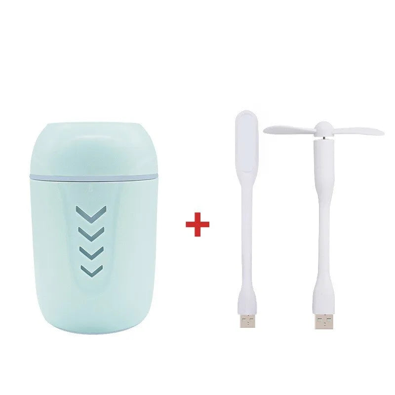 Portable car humidifier with columnar design and 200ml water capacity