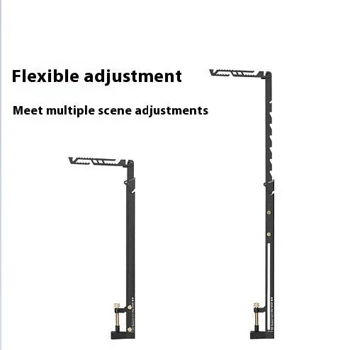 Black stainless steel telescopic lamp holder with multi-gear adjustment mechanism