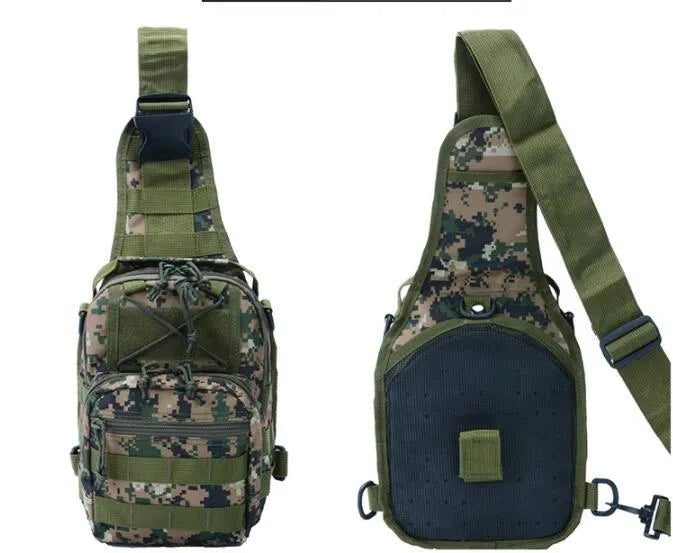 Tactical shoulder bag Oxford 600D encryption in jungle camouflage with main compartment and strap