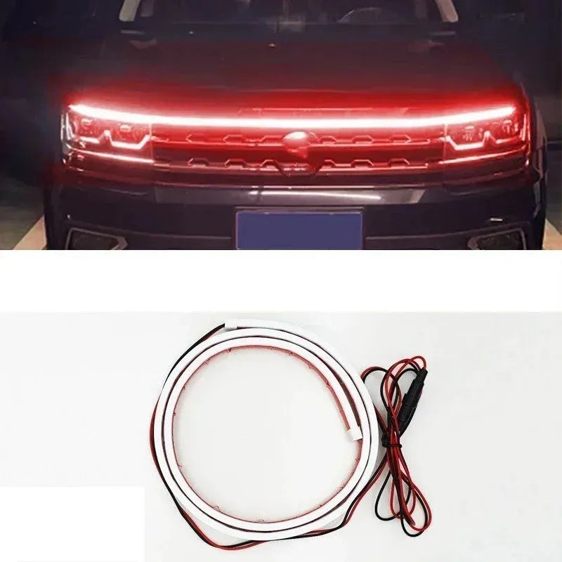 Flexible silicone LED car daytime running light strip in white, ice blue or red colour