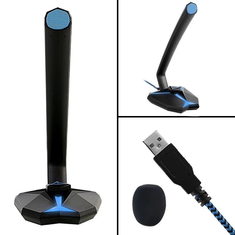 G33 Gaming Microphone in Blue with USB interface and 1.5m cable, omnidirectional pointing pattern.