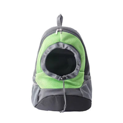 Pet sling carrier bag with breathable mesh top and PU leather bottom, available in multiple colors for small dogs and cats