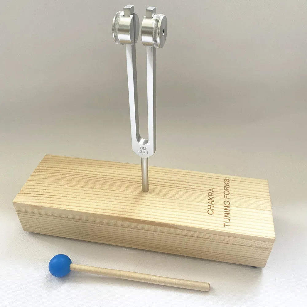Aluminium alloy 432Hz tuning fork with speaker and 528 tuning fork set in kraft paper box