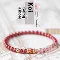 Koi purple cinnabar and strawberry quartz bracelet with retro design and lucky beads