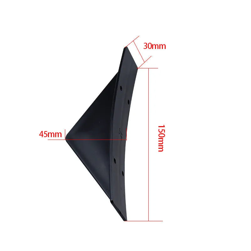 Black triangular car rear spoiler with 15cm width for General Motors vehicles
