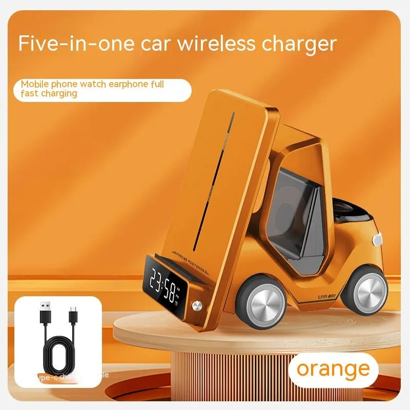 Grey 15W three-in-one wireless charging bracket for wall mounting phones and tablets