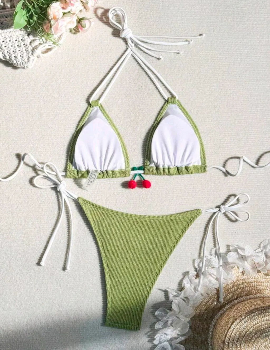 Women's quick-dry nylon bikini swimsuit in a backless briefs style