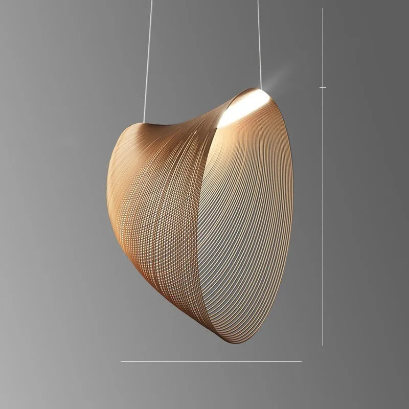 Nordic modern wood chandelier with PMMA lampshade for dining room in 40cm size
