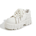 Beige and pink leather casual shoes with foam soles for height increase