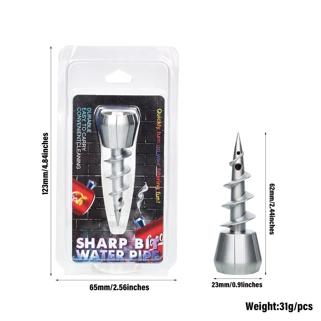 23mm metal screw shape hookah gun head accessory in silver with keychain ring
