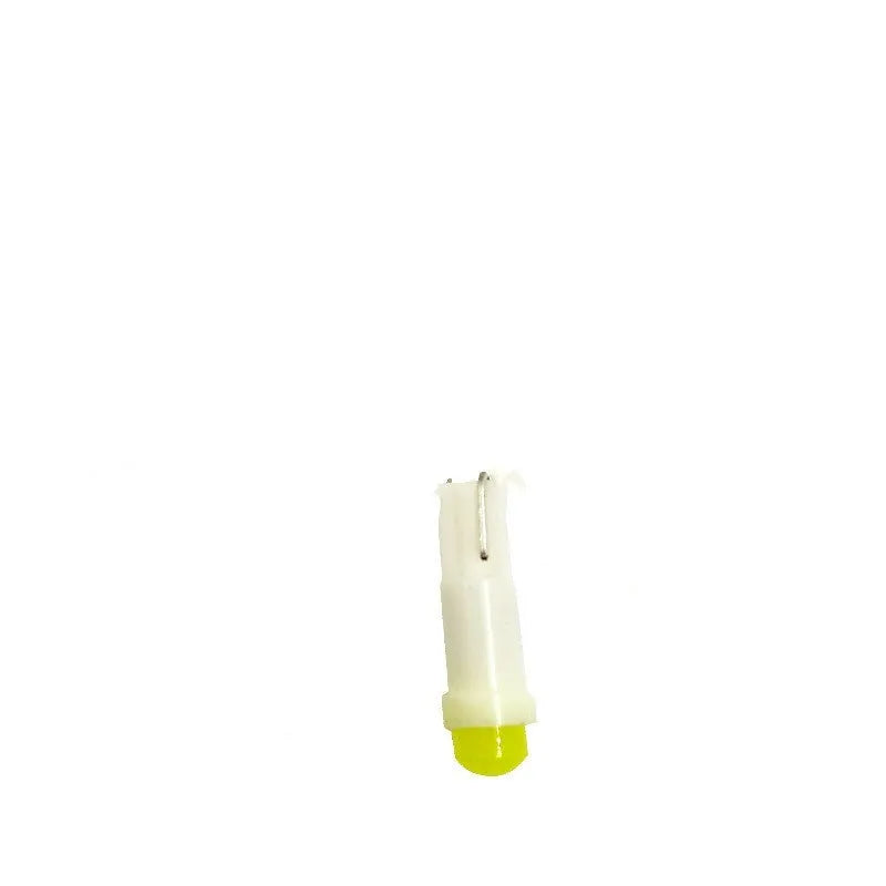 T5 ceramic base car instrument LED bulb showing seven colour options including blue, green, red, and yellow