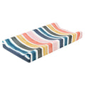 Baby care desk changing cover in blended material with rainbow bold stripes pattern, size 32x16x4cm