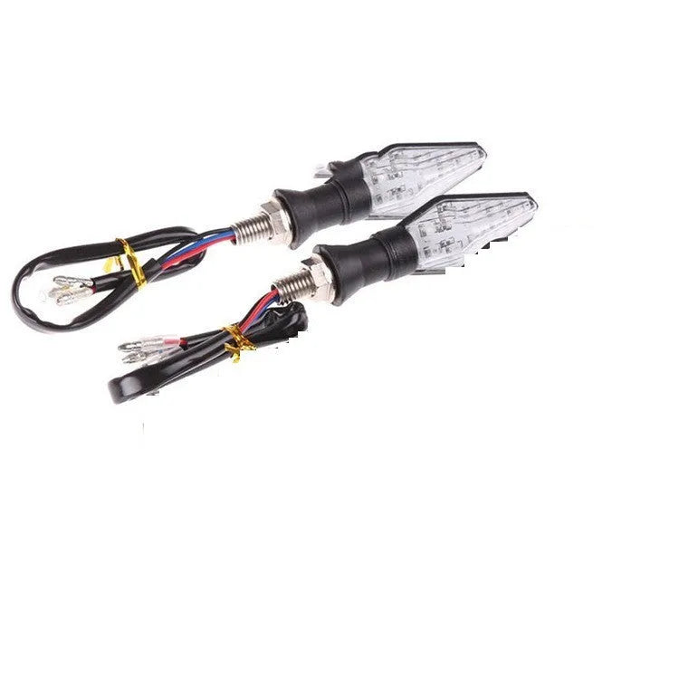Motorcycle modified turn signal light with double-sided luminous function and yellow/blue light options