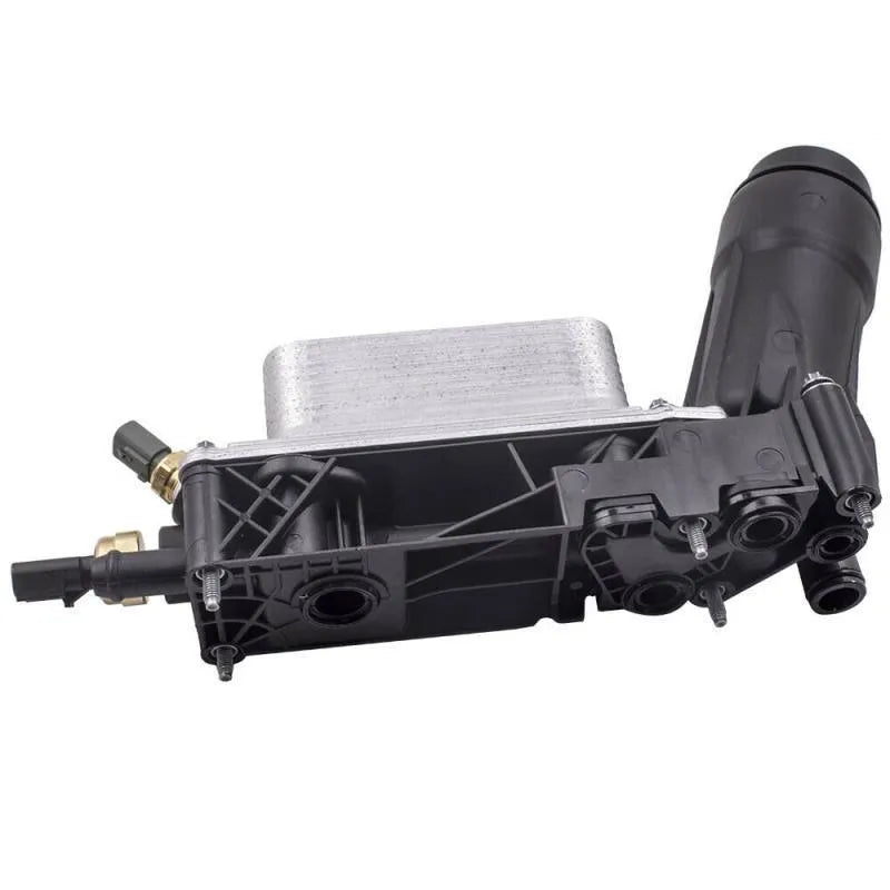 Oil radiator filter base assembly with integrated oil cooler for Jeep Dodge vehicles