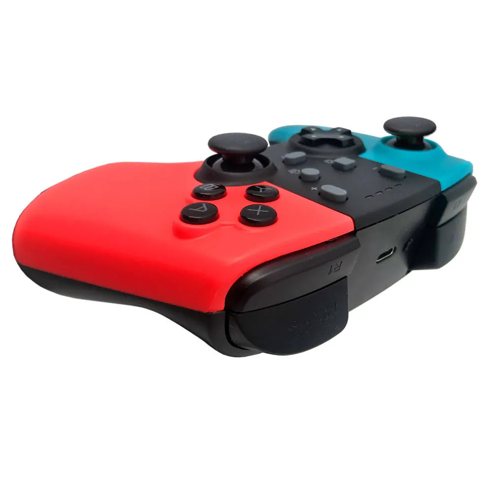 SWH wireless game controller for Nintendo Switch in black, showing buttons, analog sticks, and shoulder triggers.