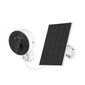 Outdoor solar-powered security camera with separate solar panel for 1080P monitoring.