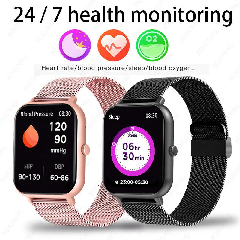 ZL54C smart watch with AMOLED screen on wrist showing health metrics display