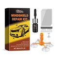Windshield repair suit with 2ml fluid, bracket, blade, curing films, and teasing needle for car windscreen chip repair